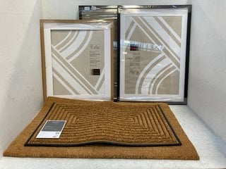 QTY OF ASSORTED ITEMS TO INCLUDE JOHN LEWIS & PARTNERS NATURAL COIR & RUBBER DIAMOND SCRAPER DOORMAT: LOCATION - BT6