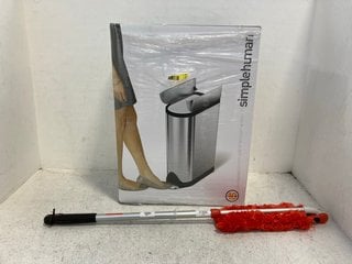 LONG HANDLE DUSTER TO INCLUDE SIMPLEHUMAN 18L PEDAL BIN: LOCATION - BT6