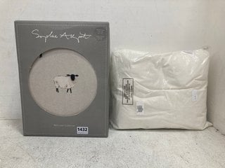 2 X ASSORTED ITEMS TO INCLUDE SOPHIE ALLPORT SHEEP DUVET SET IN OATMEAL SIZE : DOUBLE: LOCATION - BT7