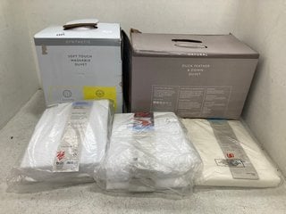 QTY OF ASSORTED JOHN LEWIS & PARTNERS ITEMS TO INCLUDE JOHN LEWIS & PARTNERS DUCK FEATHER & DOWN DUVET 13.5TOG SIZE : KING-SIZE: LOCATION - BT7