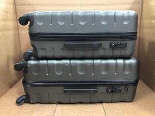 JOHN LEWIS & PARTNERS LARGE AND MEDIUM 4-WHEEL HARD SHELL SUITCASES IN GREY: LOCATION - AR2