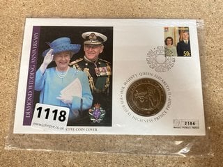 QUEEN EIZABETH DIAMOND WEDDING COMMEMORATIVE COIN COVER: LOCATION - CR