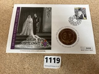 QUEEN EIZABETH DIAMOND WEDDING COMMEMORATIVE COIN COVER: LOCATION - CR