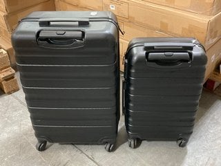 2 X JOHN LEWIS & PARTNERS HARDSHELL SUITCASES IN BLACK: LOCATION - BR6