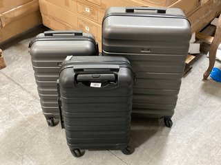 3 X ASSORTED JOHN LEWIS & PARTNERS HARDSHELL SUITCASES IN BLACK: LOCATION - BR6