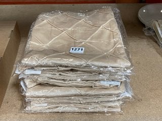 10 X DIAMOND DESIGN CUSHION COVERS IN PLUSH BEIGE FABRIC: LOCATION - BR13