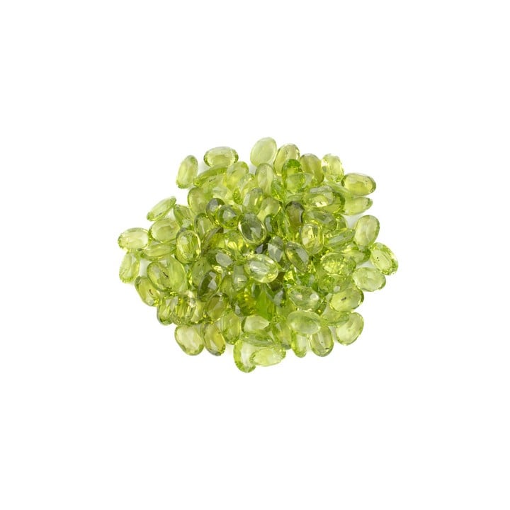 47.48ct Peridot Faceted Oval-cut Parcel of Gemstones, 6x4mm