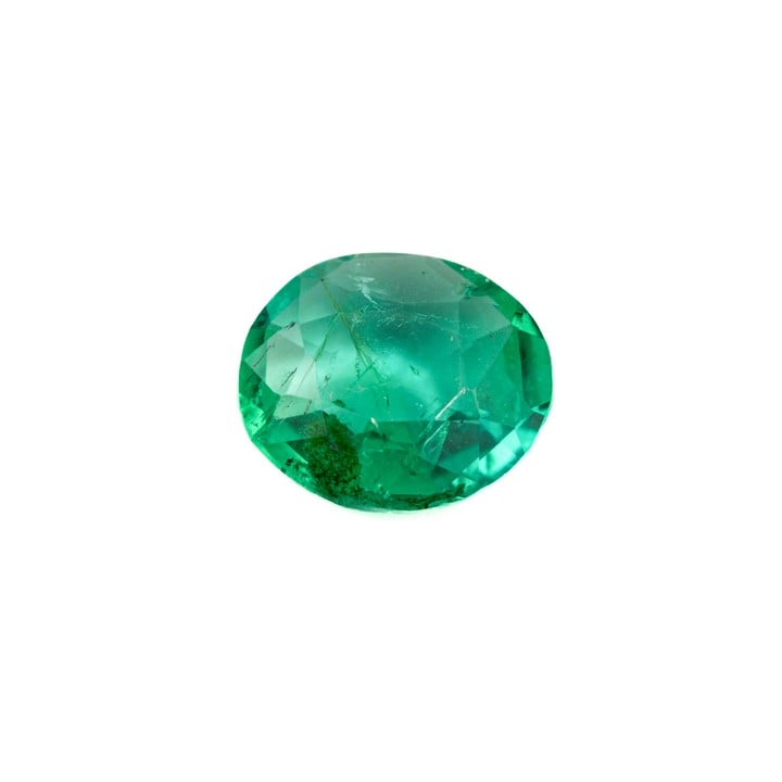 0.66ct Emerald Faceted Oval-cut Single Gemstone, 6.7x6mm