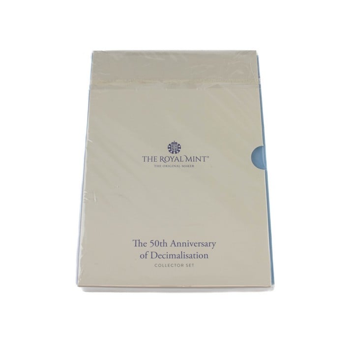 The Royal Mint 'The 50th Anniversary of Decimalisation' collector set, consisting of 9 coins, comes in a sealed sleeve and outer case. (VAT Only Payable on Buyers Premium)