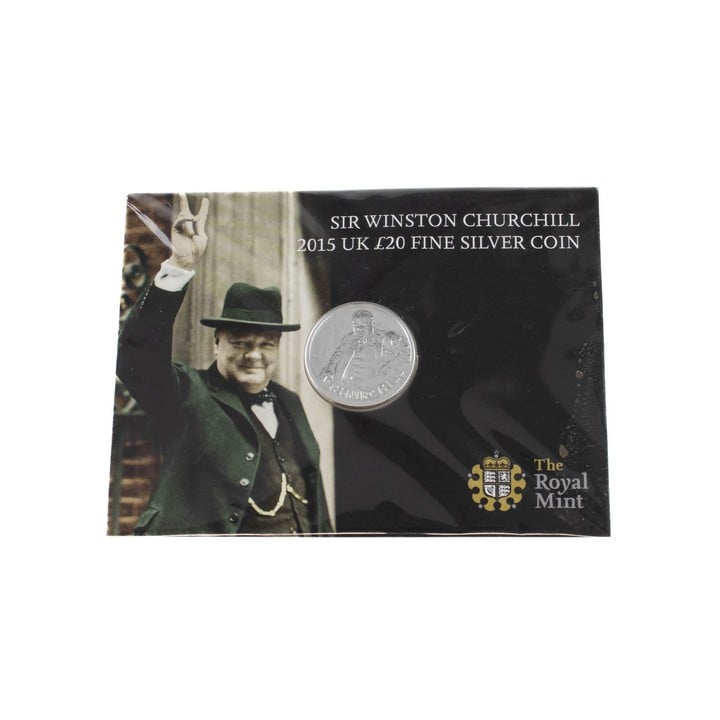 The Royal Mint Sir Winston Churchill 2015 Untied Kingdom £20 Fine Silver Coin, comes with presentation folder. (VAT Only Payable on Buyers Premium)