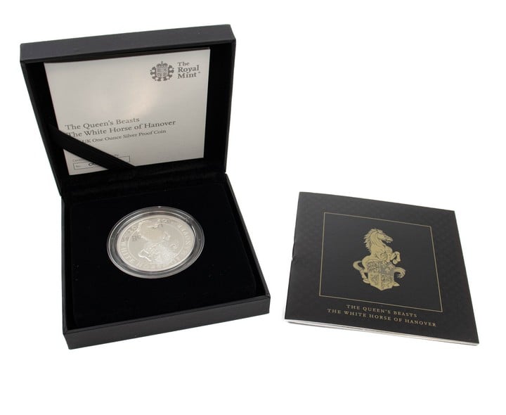 The Royal Mint The Queen's Beasts The White Horse of Handover 2020 UK 1oz Silver Proof Coin, comes with presentation box, booklet and out box. (VAT Only Payable on Buyers Premium)