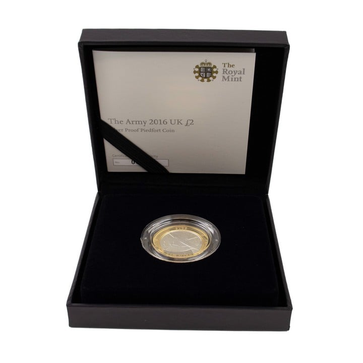 The Royal Mint Shoulder to Shoulder The Army 2016 UK £2 Silver Proof Coin, comes with presentation box, booklet and out box. (VAT Only Payable on Buyers Premium)