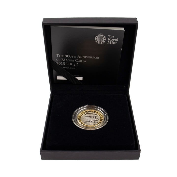 The Royal Mint The Magna Carta 800th Anniversary 2015 UK £2 Silver Proof Coin, comes with presentation box, booklet and out box. (VAT Only Payable on Buyers Premium)