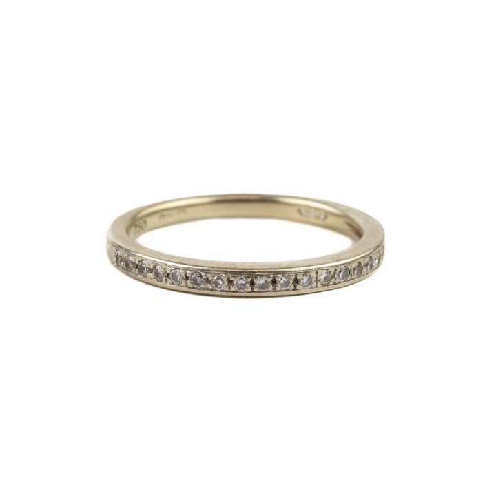 18ct Yellow Gold Clear Stone Half Eternity Ring, Size I, 1.7g (VAT Only Payable on Buyers Premium)