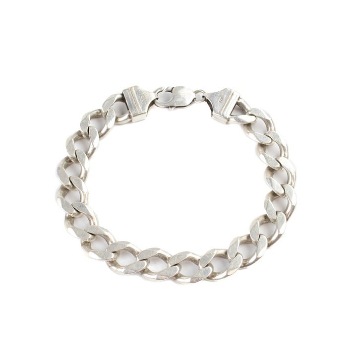 Silver Curb Bracelet, 24cm, 60.3g (VAT Only Payable on Buyers Premium)