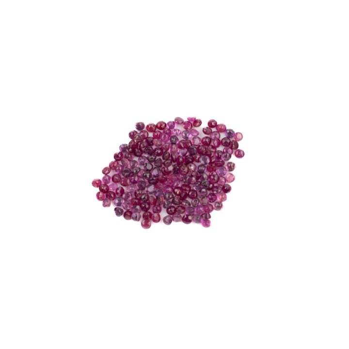 10.11ct Ruby Faceted Round-cut Parcel of Gemstones, 2mm