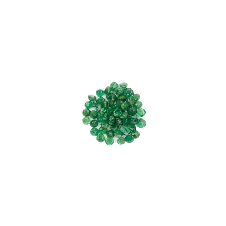 13.07ct Emerald Faceted Round-cut Parcel of Gemstones, 3.75-4.25mm