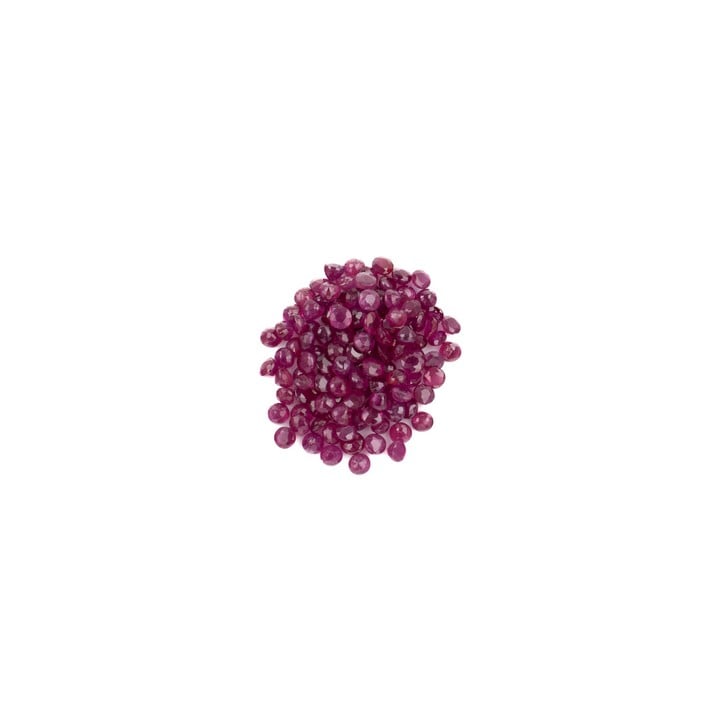 9.20ct Ruby Faceted Round-cut Parcel of Gemstones, 2.5mm