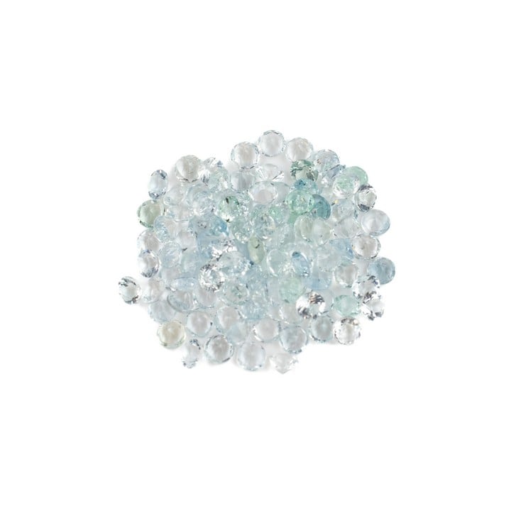 12.07ct Aquamarine Faceted Round-cut Parcel of Gemstones, 3.25mm