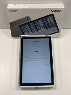 NOKIA T21 128 GB TABLET WITH WIFI (ORIGINAL RRP - £179) IN CHARCOAL GREY: MODEL NO TA-1487 (BOXED WITH CHARGING CABLE, VERY GOOD COSMETIC CONDITION) [JPTM125572] THIS PRODUCT IS FULLY FUNCTIONAL AND