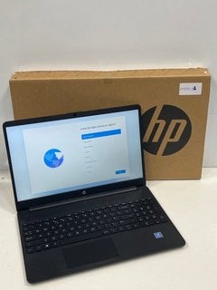 HP 15S-FQ0004NA 128 GB LAPTOP (ORIGINAL RRP - £229) IN BLACK: MODEL NO 893F7EA#ABU (BOXED WITH CHARGING CABLE, VERY GOOD COSMETIC CONDITION) INTEL PENTIUM SILVER N5030 @ 1.10 GHZ, 4 GB RAM, 15.6" SCR