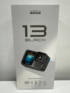 GOPRO HERO 13 BLACK ACTION CAMERA (ORIGINAL RRP - £399) IN BLACK: MODEL NO CPSS1 (WITH BOX & ALL ACCESSORIES) [JPTM125610] (SEALED UNIT) THIS PRODUCT IS FULLY FUNCTIONAL AND IS PART OF OUR PREMIUM TE