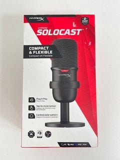 HYPERX SOLOCAST USB DESKTOP GAMING MICROPHONE (WITH BOX & ALL ACCESSORIES) [JPTM125400] (SEALED UNIT) THIS PRODUCT IS FULLY FUNCTIONAL AND IS PART OF OUR PREMIUM TECH AND ELECTRONICS RANGE