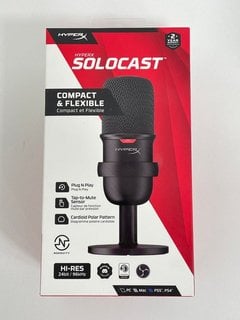 HYPERX SOLOCAST USB DESKTOP GAMING MICROPHONE (WITH BOX & ALL ACCESSORIES) [JPTM125397] (SEALED UNIT) THIS PRODUCT IS FULLY FUNCTIONAL AND IS PART OF OUR PREMIUM TECH AND ELECTRONICS RANGE