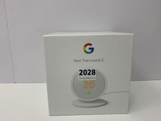 GOOGLE NEST THERMOSTAT E THERMOMETER IN WHITE: MODEL NO HF001235-GB (WITH BOX & ACCESSORIES) [JPTN41645] THIS PRODUCT IS FULLY FUNCTIONAL AND IS PART OF OUR PREMIUM TECH AND ELECTRONICS RANGE