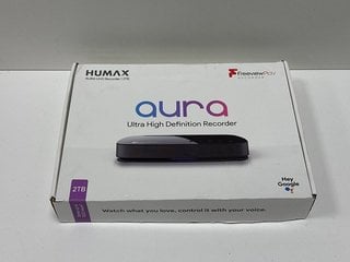 HUMAX AURA ULTRA HIGH DEFINITION 2TB RECORDER TV RECORDER (ORIGINAL RRP - £279) IN BLACK: MODEL NO FVP-4KGTR/GB/2TB (WITH BOX & ALL ACCESSORIES) [JPTM125292] THIS PRODUCT IS FULLY FUNCTIONAL AND IS P