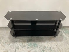 3 TIER 1250MM TV STAND IN BLACK GLASS