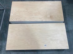 2 X WOODEN PLATFORM / BOX IN NATURAL / WHITE