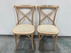 CAFE CHAIR NATURAL LINEN 470X560X880MM (2PK) - ITEM NO. 229852 - RRP £ 475