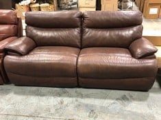 LA-Z-BOY FRANKLIN 3 SEATER MANUAL RECLINER SOFA IN DARK BROWN LEATHER - RRP £2199