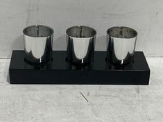 24 X STONE THE CROWS THREE SILVER VOTIVES ON PLINTH-LNG 25CM - TOTAL RRP £240