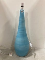 1 X STONE THE CROWS LG.TEARDROP LAMP BASE - LIGHT BLUE - HEIGHT 70CMS - TOTAL RRP £135