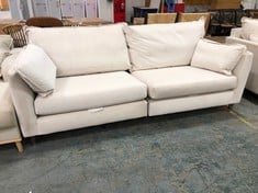 3 SEATER STATIC SOFA IN NATURAL VELVET