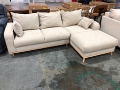 3 SEATER CORNER SOFA WITH CHAISE END IN NATURAL FABRIC