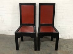 2 X STONE THE CROWS DINING CHAIR - ANTIQUE RED - HEIGHT 102CM - TOTAL RRP £390