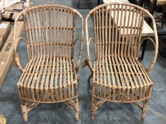 2 X NKUKU AJAYA RATTAN DINING CHAIR IN NATURAL - PRODUCT CODE. AA0301 - TOTAL LOT RRP £550