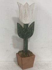 12 X STONE THE CROWS LARGE WHITE TULIP POT-HEIGHT 62CM - TOTAL RRP £192