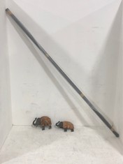 24 X STONE THE CROWS WOOD ELEPHANT CURTAIN RAIL SET - HEIGHT 14CM - TOTAL RRP £1032