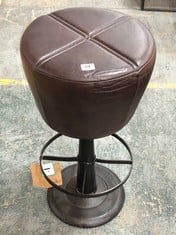 NKUKU DESHAN LEATHER BAR STOOL IN DARK BROWN LEATHER - PRODUCT CODE. DS5001 - RRP £295