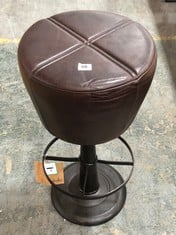 NKUKU DESHAN LEATHER BAR STOOL IN DARK BROWN LEATHER - PRODUCT CODE. DS5001 - RRP £295