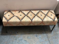 NKUKU KESU KILIM AND IRON BENCH IN MULTI COLOUR - PRODUCT CODE. KB6301 - RRP £495