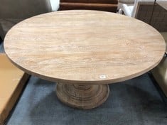 NKUKU LAYA ROUND CARVED MANGO WOOD TABLE - 6 SEATER - LEGS - ITEM NO. RT4301/2 - RRP £1600