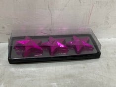 72 X STONE THE CROWS SET OF 3 MEDIUM STAR CANDLES - FUCHSIA - WTH 6CM - TOTAL RRP £288