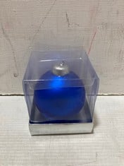 48 X STONE THE CROWS SM. XMAS BAUBLE CANDLE - MATT BLUE - - TOTAL RRP £144