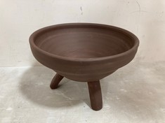 4 X STONE THE CROWS LARGE FOOTED BOWL - CINNAMON - TOTAL RRP £64