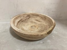 4 X STONE THE CROW LARGE WOODEN BOWL IN NATURAL